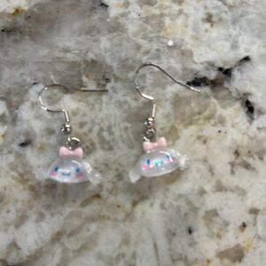 Cute Pink and White Kids Earrings